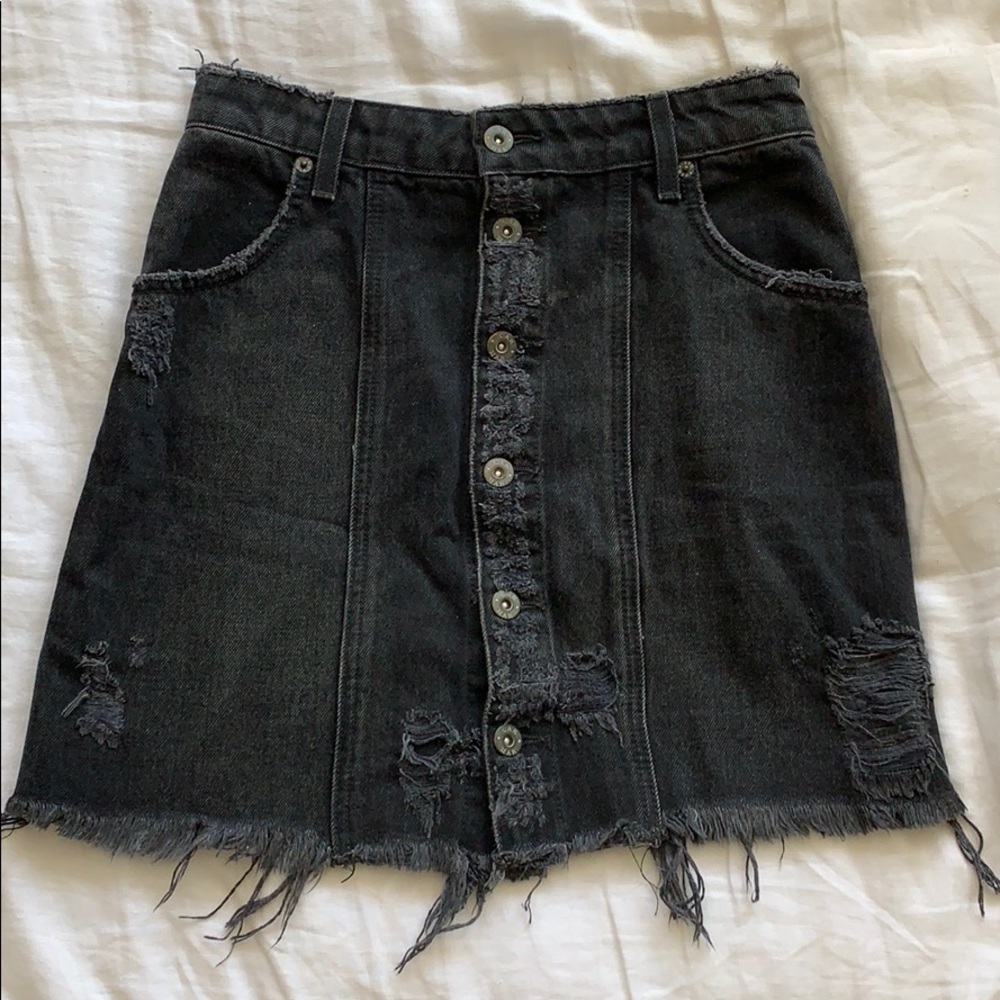 LF Carmar Black Helena High Waist Button Up Skirt